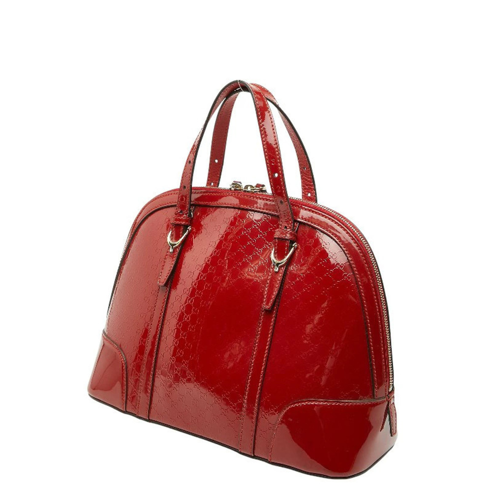 Gucci Red Leather Microssima Handbag Red